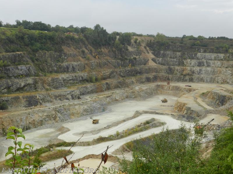 Glasgow Quarry Rescue, September 19, 2016. Quarry dump truck fell 150 ft into the quarry. Operator remained in vehicle with minor injuries. Quarry is 350 ft deep. Total complex 400 acres.